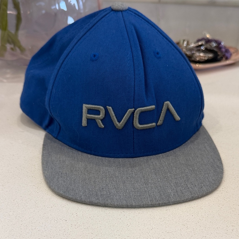 RVCA Royal Blue and Gray Structured Snapback Hat